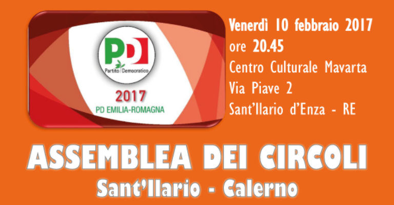 Venerdì 10 febbraio a Sant’Ilario d’Enza per la campagna di ascolto del Pd di Reggio Emilia