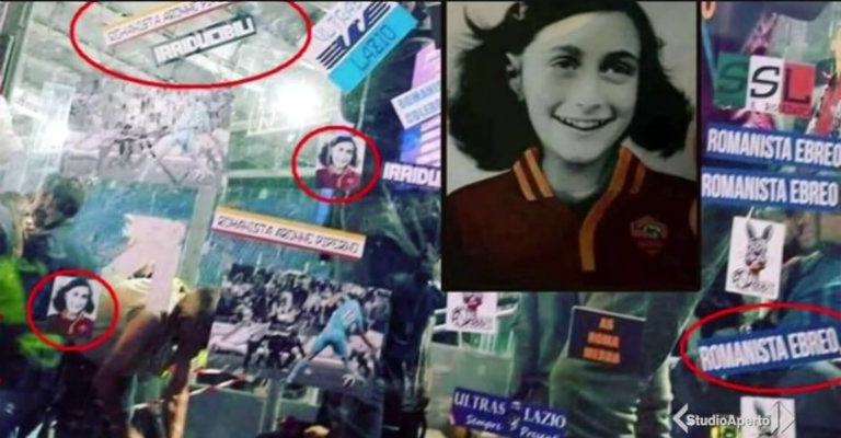 Gli adesivi antisemiti con Anna Frank sono ignobili: il neofascismo stia fuori dagli stadi