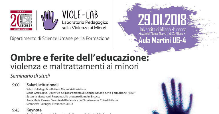 Lunedì 29 gennaio all’Università di Milano Bicocca per il seminario “Ombre e ferite dell’educazione”