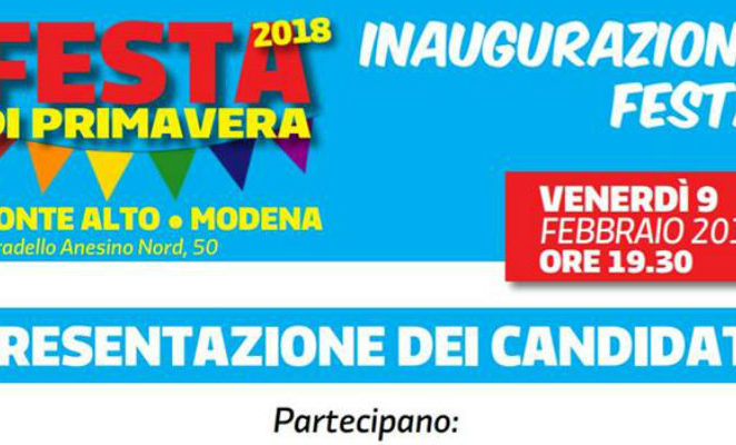 Venerdì 9 febbraio alle 19.30 alla Festa di Primavera di Ponte Alto a Modena